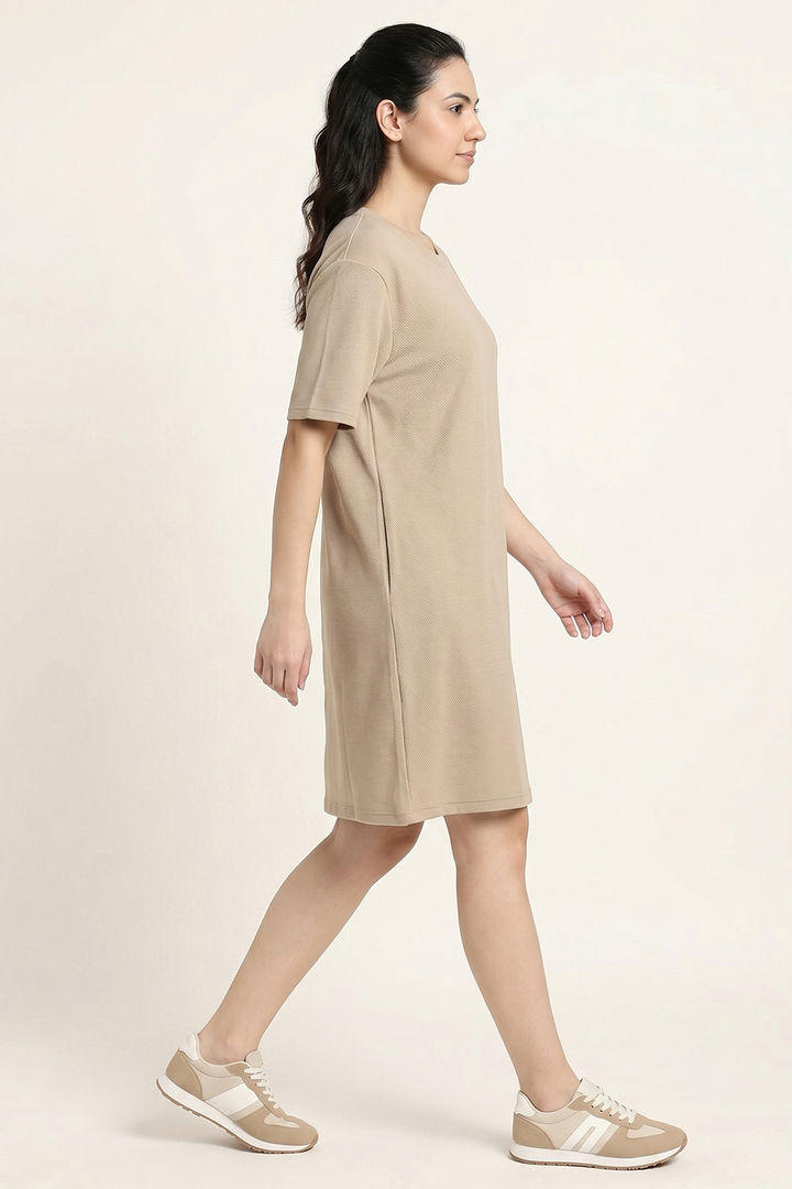 Zivame 2 Mile Fashion Knit Cotton Lifewear Dress - Oyster Gray — image 3